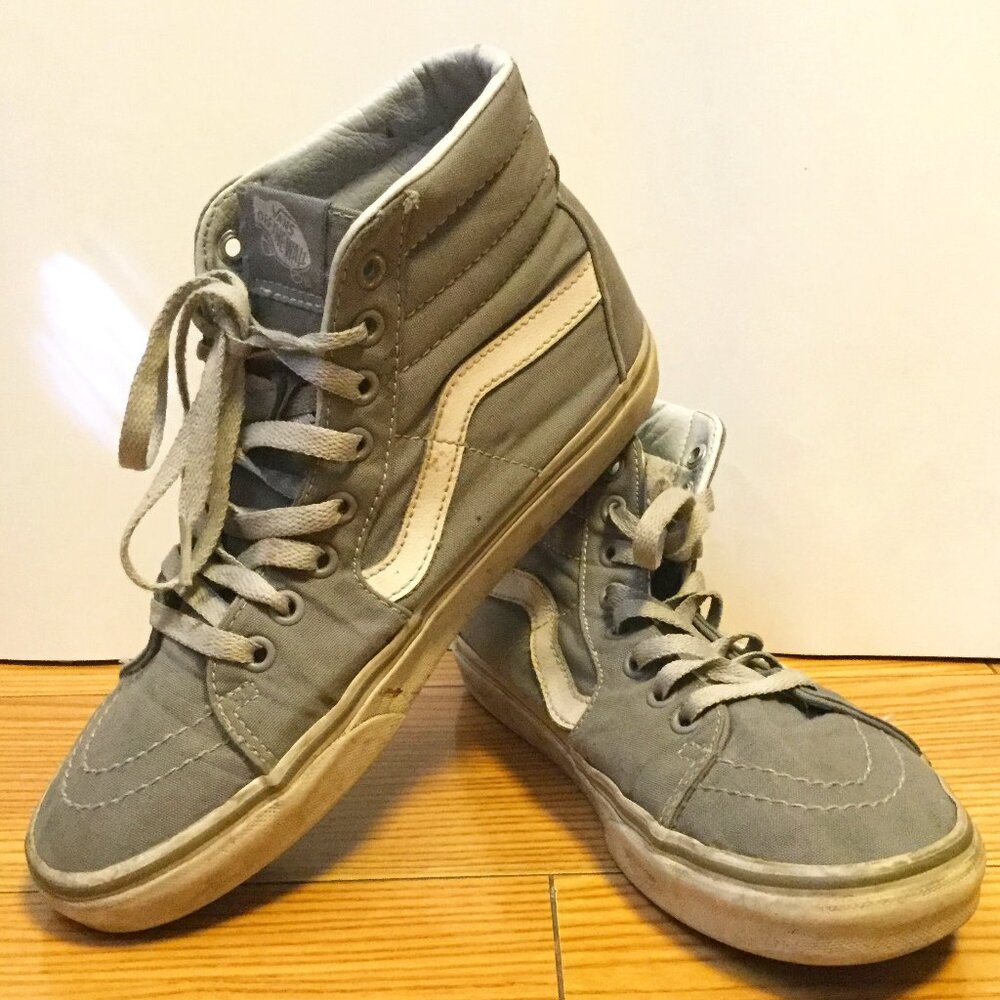 VANS Sk8 Hi Sneakers Gray/White Mens 6.5/Womens 8